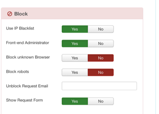 block fe admin